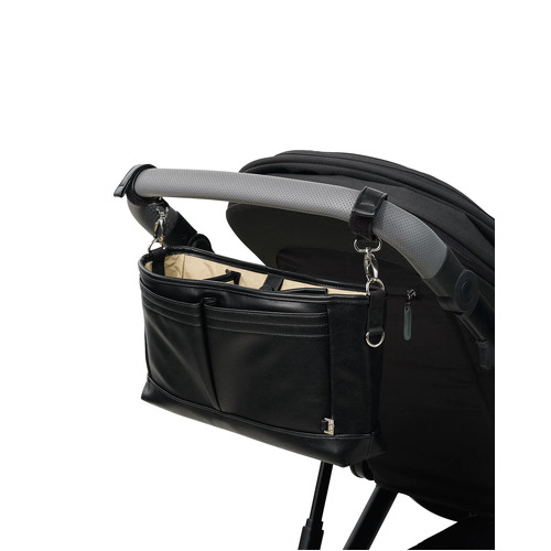 OiOi - Faux Leather Stroller Organiser/ Pram Caddy - Black