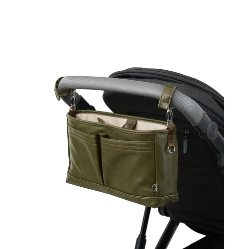 OiOi - Signature Pram Caddy - Olive Vegan Leather