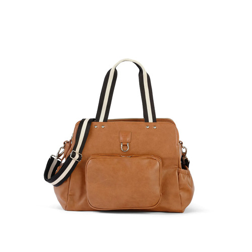 OiOi - Triple Tote Nappy Bag - Tan Vegan Leather