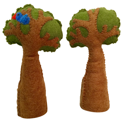 Papoose Toys - 2 Felt Trees with Bird