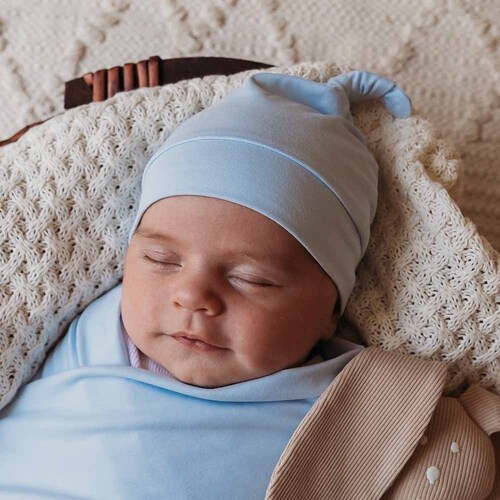 Snuggle Hunny - Baby Blue Organic Knotted Beanie
