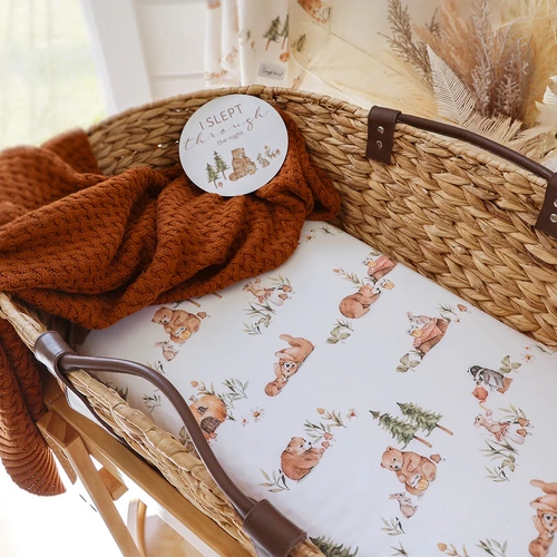 Snuggle Hunny - Bears Organic Fitted Bassinet Sheet