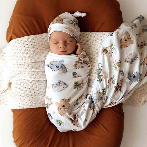 Snuggle Hunny - Dragon Organic Jersey Wrap and Beanie Set