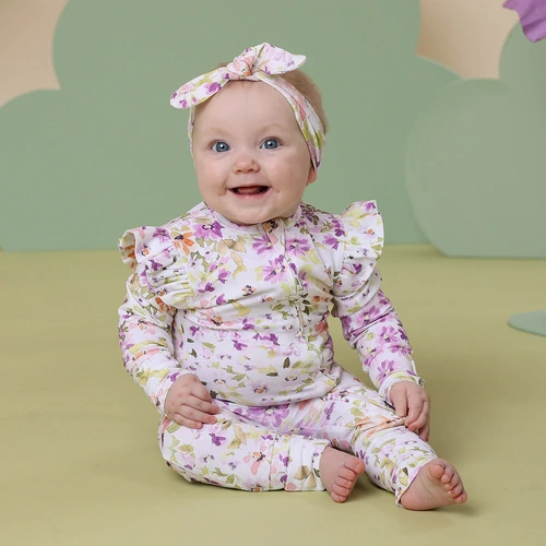 Snuggle Hunny - Isla Organic Snugglesuit Convertible Romper with Frill [Size: 000]