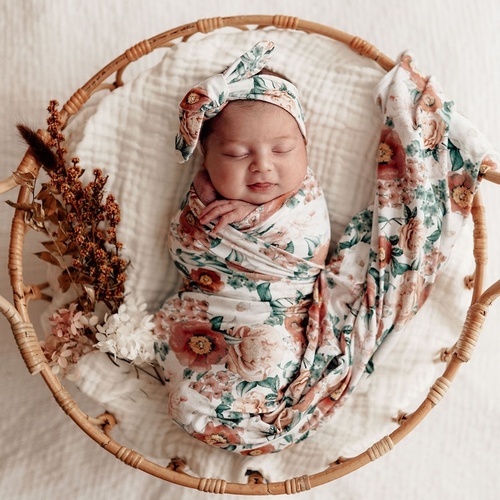 Snuggle Hunny Kids - Florence Jersey Wrap and Topknot Set