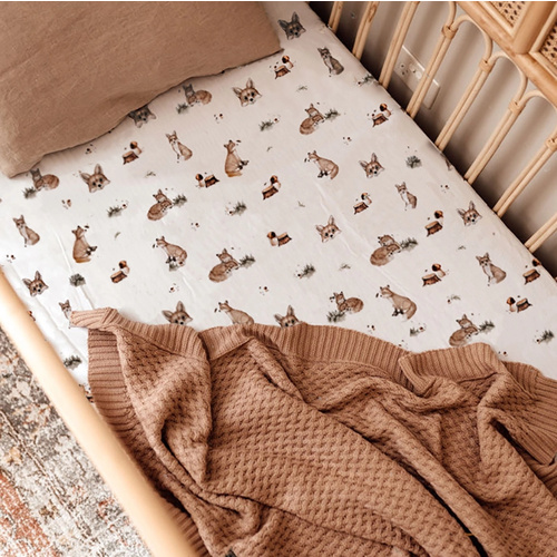 Snuggle Hunny - Fox Organic Fitted Cot Sheet