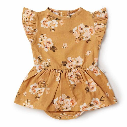 Snuggle Hunny Kids - Golden Flower Organic Baby Dress [Size: 0]