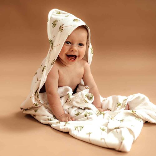 Snuggle Hunny Kids - Green Palm Organic Hooded Towel