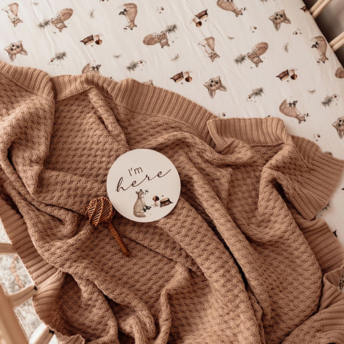 Snuggle Hunny Kids - Hazelnut Diamond Knit Baby Blanket