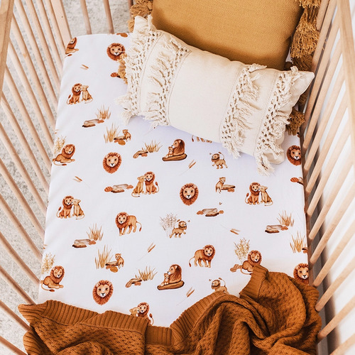 Snuggle Hunny - Lion Organic Fitted Cot Sheet