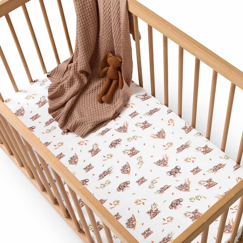 Snuggle Hunny Kids - Olive Fitted Cot Sheet