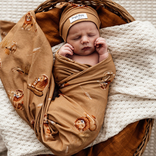Snuggle Hunny Kids - Roar Jersey Wrap and Beanie Set
