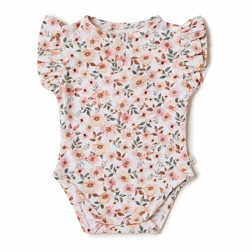 Snuggle Hunny Kids - Spring Floral Short Sleeve Organic Bodysuit [Size: 0000]