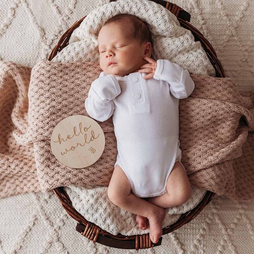 Snuggle Hunny - Milk Long Sleeve Organic Bodysuit [Size: 0000]
