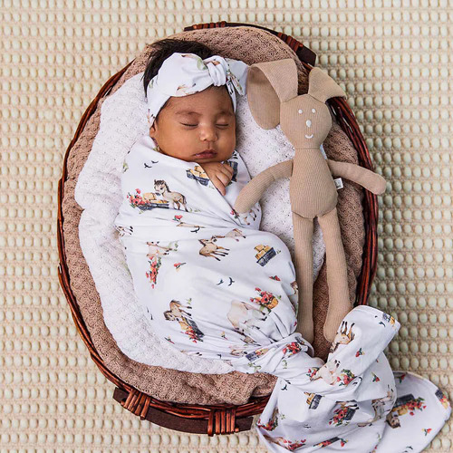 Snuggle Hunny - Pony Pals Jersey Wrap & Topknot Set
