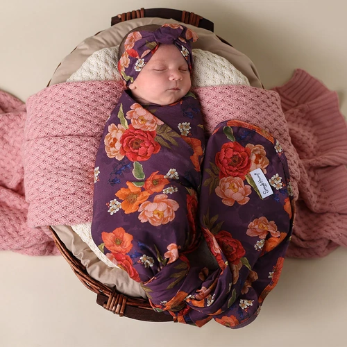 Snuggle Hunny - Sienna Organic Jersey Wrap & Topknot Set