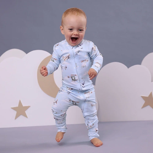 Snuggle Hunny - Taking Flight Organic Snugglesuit Convertible Romper [Size: 0000]