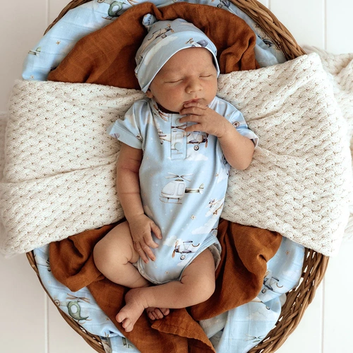 Snuggle Hunny - Taking Flight Short Sleeve Organic Bodysuit