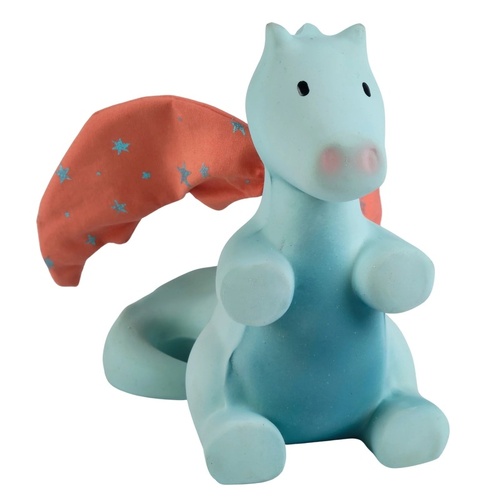 Tikiri - Sunrise Rubber Dragon Teether, Rattle and Bath Toy