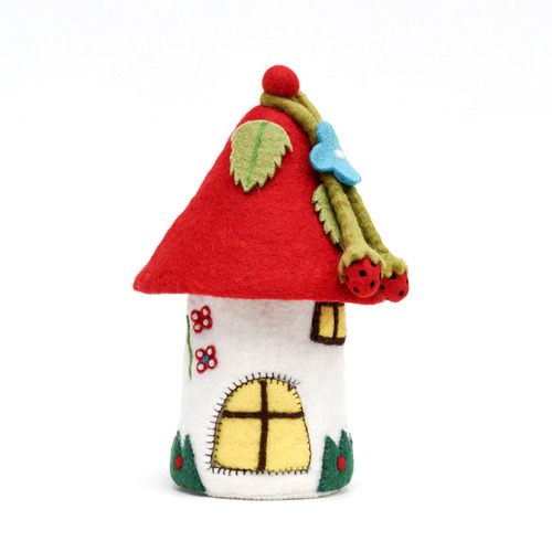 Tara Treasures - Fairies and Gnome House - Red Roof