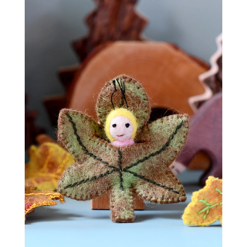 Tara Treasures - Felt Chestnut Leaf Baby