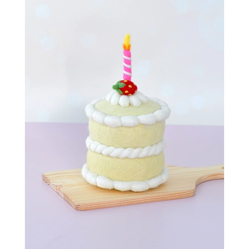 Tara Treasures - Strawberry Shortcake Birthday Cake with Candle