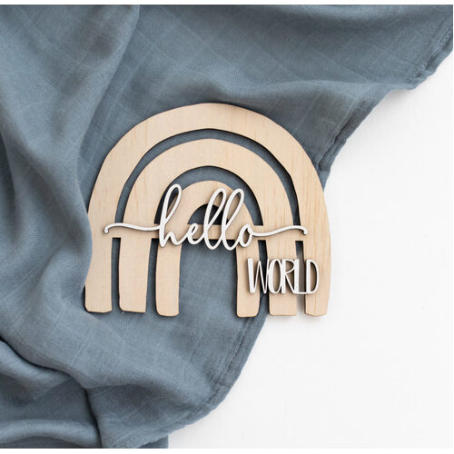 Timber Tinkers - Hello World Arch Rainbow Announcement - Natural
