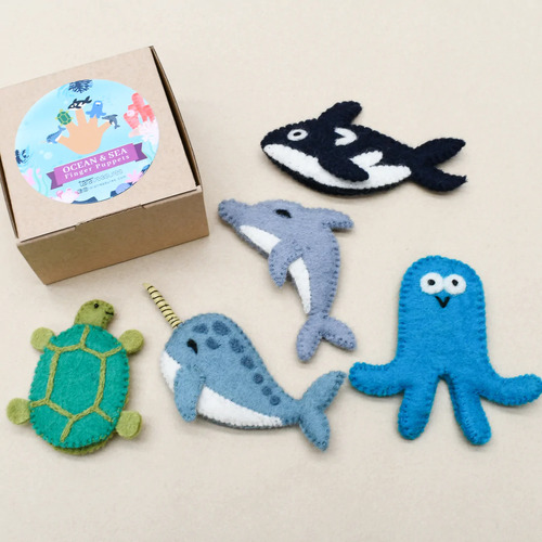 Tara Treasures - Ocean and Sea Creatures B Finger Puppet Set