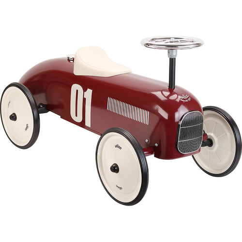Vilac - Burgundy Classic Retro Ride On Metal Car