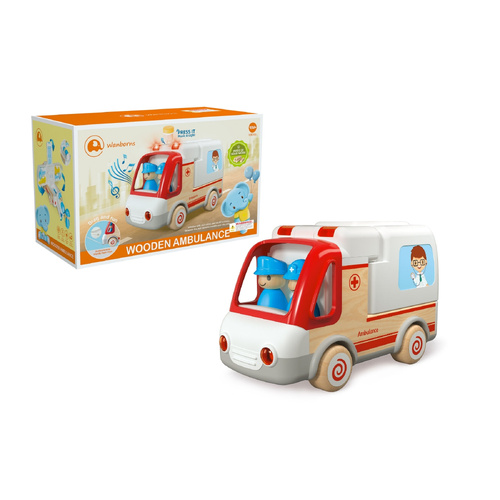 Wooden Ambulance and Accessories with Sounds and Lights