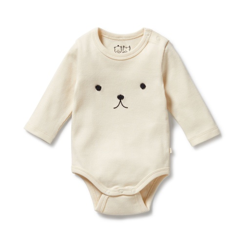 Wilson + Frenchy - Buttermilk Organic Rib Long Sleeved Bodysuit [Size: 000]