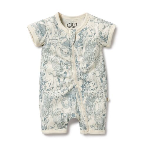 Wilson + Frenchy - Hello Friends Organic Boyleg Zipsuit [Size: Newborn]