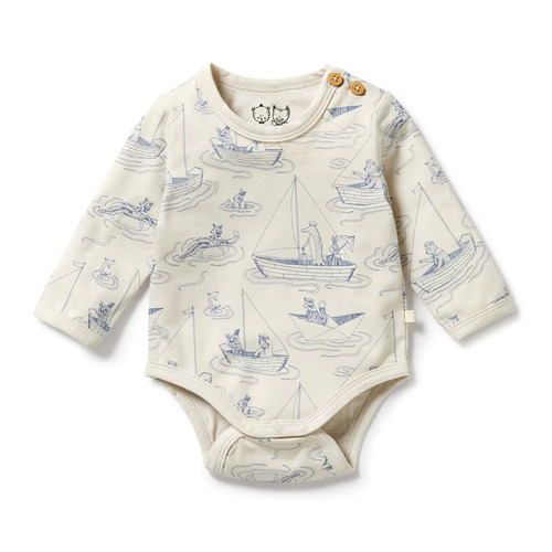 Wilson + Frenchy - Sail Away Organic Bodysuit [Size: 12 - 18 Months]