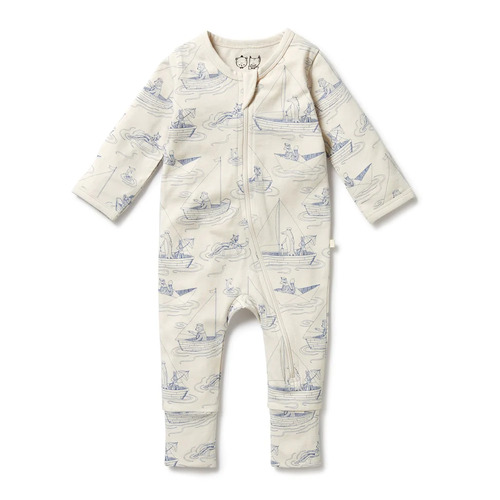 Wilson + Frenchy - Sail Away Organic Zipsuit with Feet [Size: 6 - 12 Months]