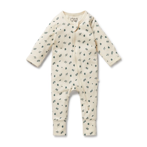 Wilson + Frenchy - Twilight Leaf Organic Zipsuit with Feet [Size: 00000]