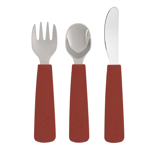 We Might be Tiny - Toddler Feedie Cutlery Set - Rust